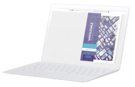 catalog automation features displayed on a laptop