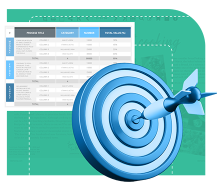 Smart Doc AI illustration highlighting accurate data extraction from tables and documents with precision targeting.