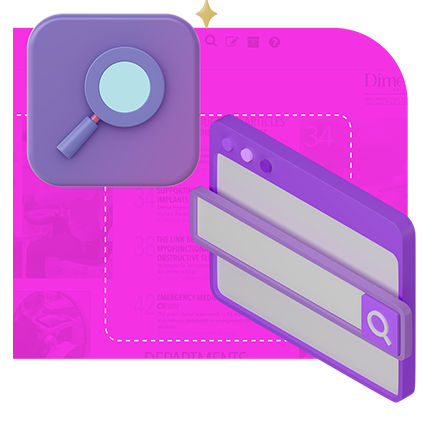 Smart Doc AI illustration representing search functionality across documents with magnifying glass and search interface.