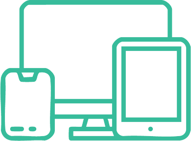 Icon showing mobile, tablet, and desktop devices to represent responsive price lists