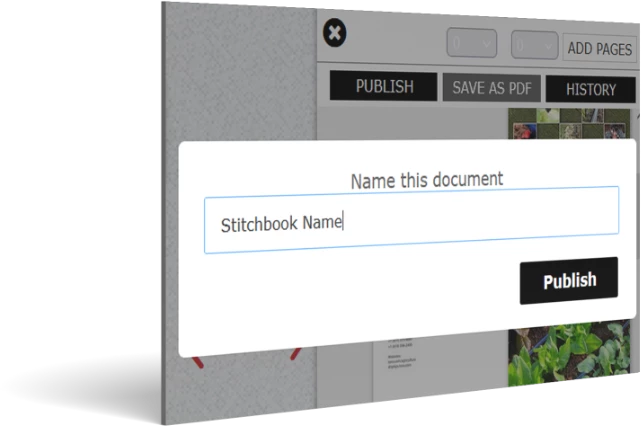 Stitchbook publishing feature to pdf or html5 flipbook