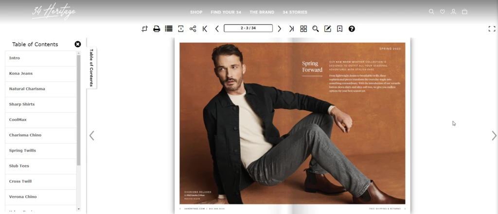 heritage clothing retail catalog