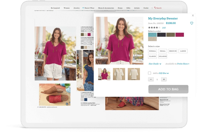 apparel brand ecommerce product catalog