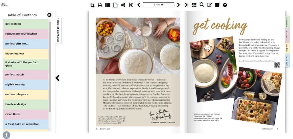 be home catalog table of-contents