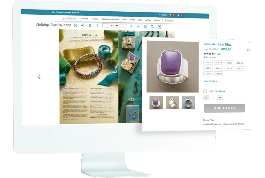 jewelry product catalog made using DCatalog