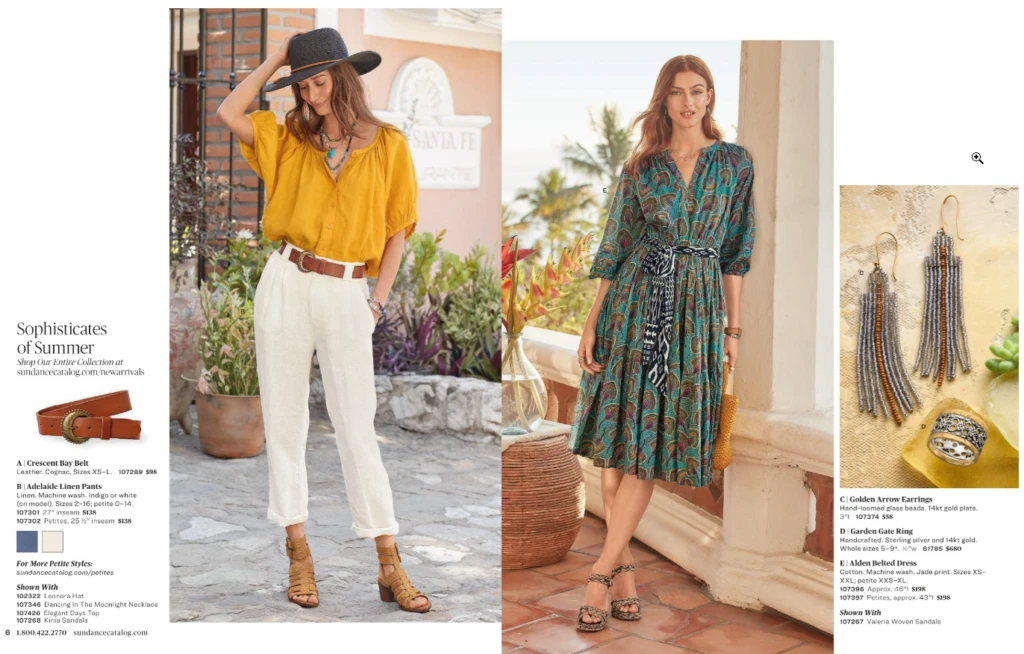 example page from fashion magazine created using dcatalog