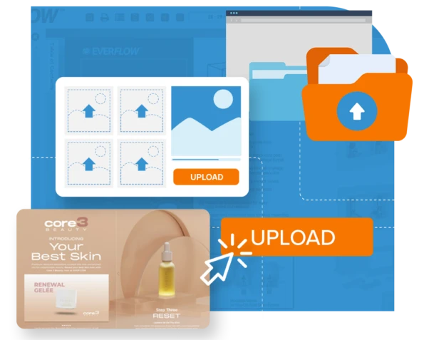 Dcatalog interface showing image uploads to digital brochure