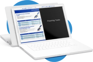 laptop displaying catalog template for grouping items