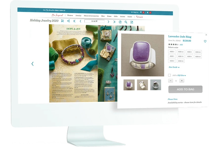 PDF jewelry shopping catalog converted from xml file