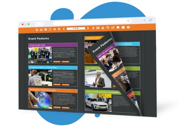 sample page from interactive events brochure