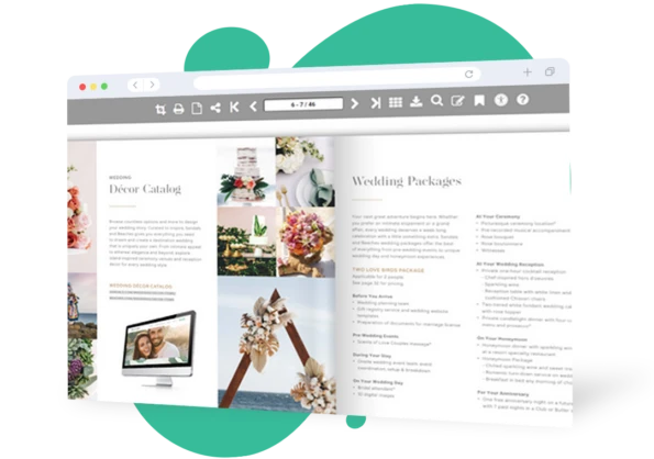 example page from hospitality industry brochure