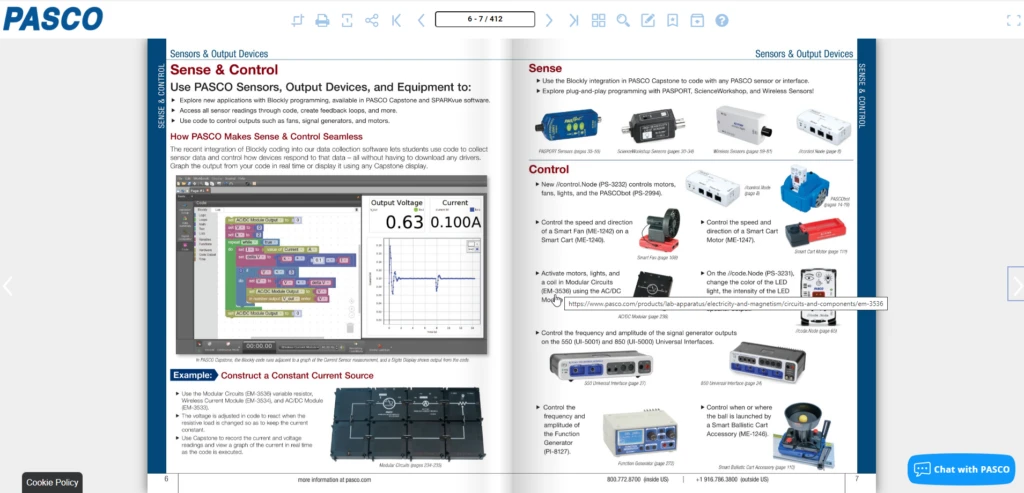 educational catalog from Pasco