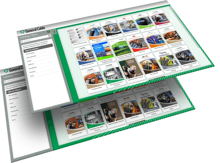 product catalog organized with table of content